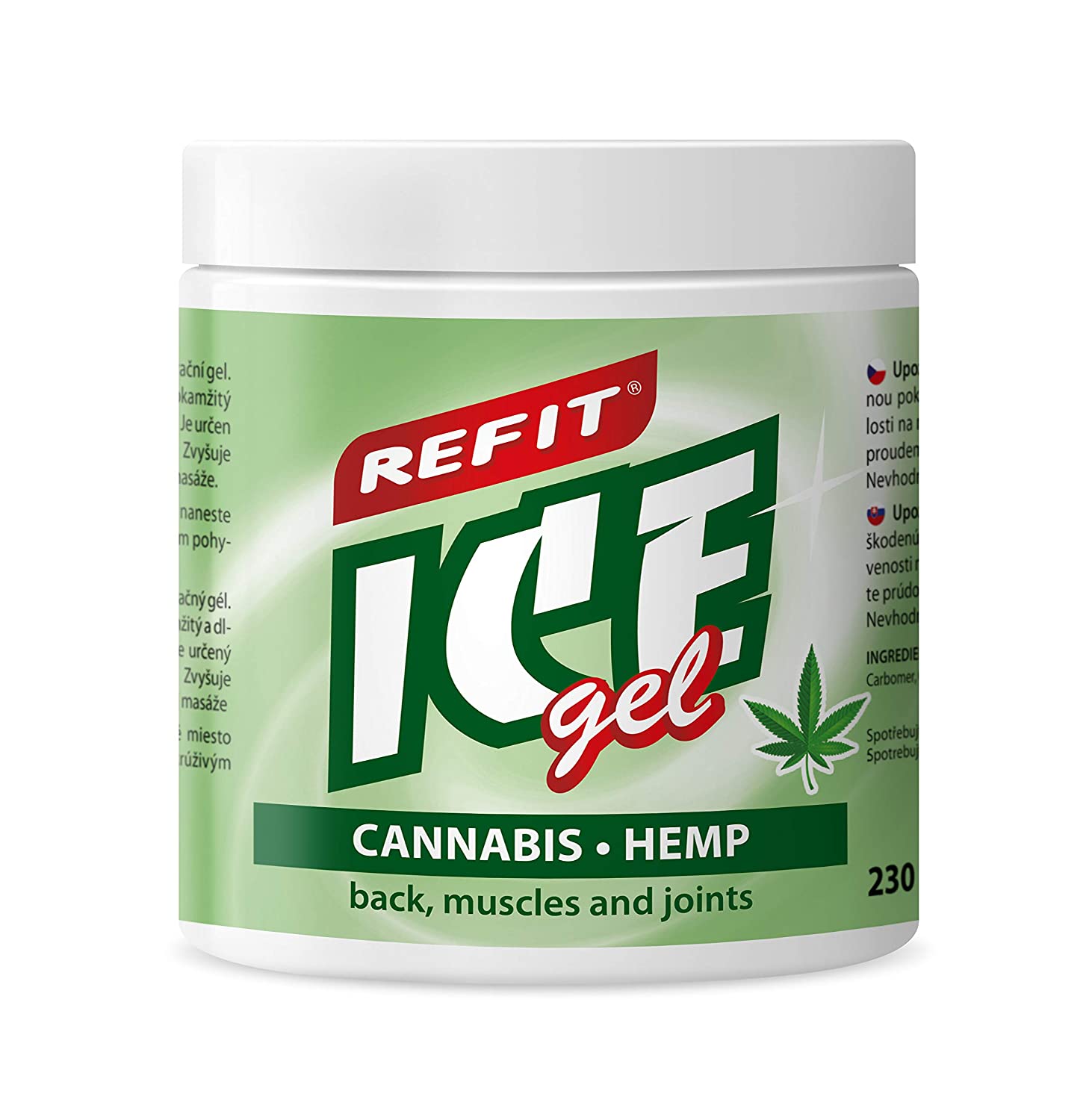 REFIT ICE gel Cannabis, 230 ml, Extra Strong Pain Gel, Instant and Long Lasting Effect