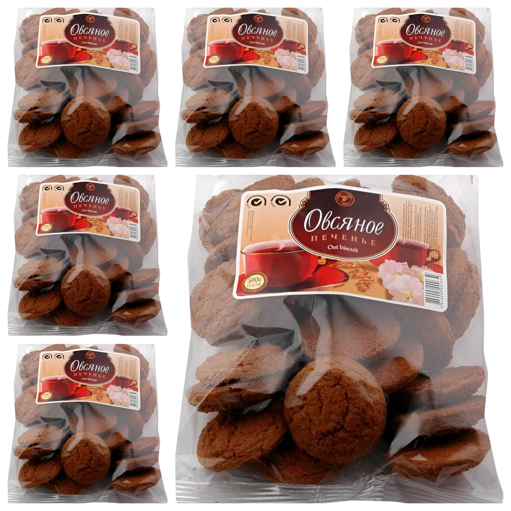 СЕТ: 6 x Овсяное печенье "Классическое", 500 г
