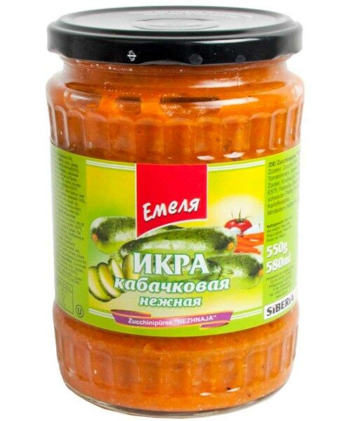 СЕТ: 6 x Икра кабачковая нежная "Емеля", 580 г