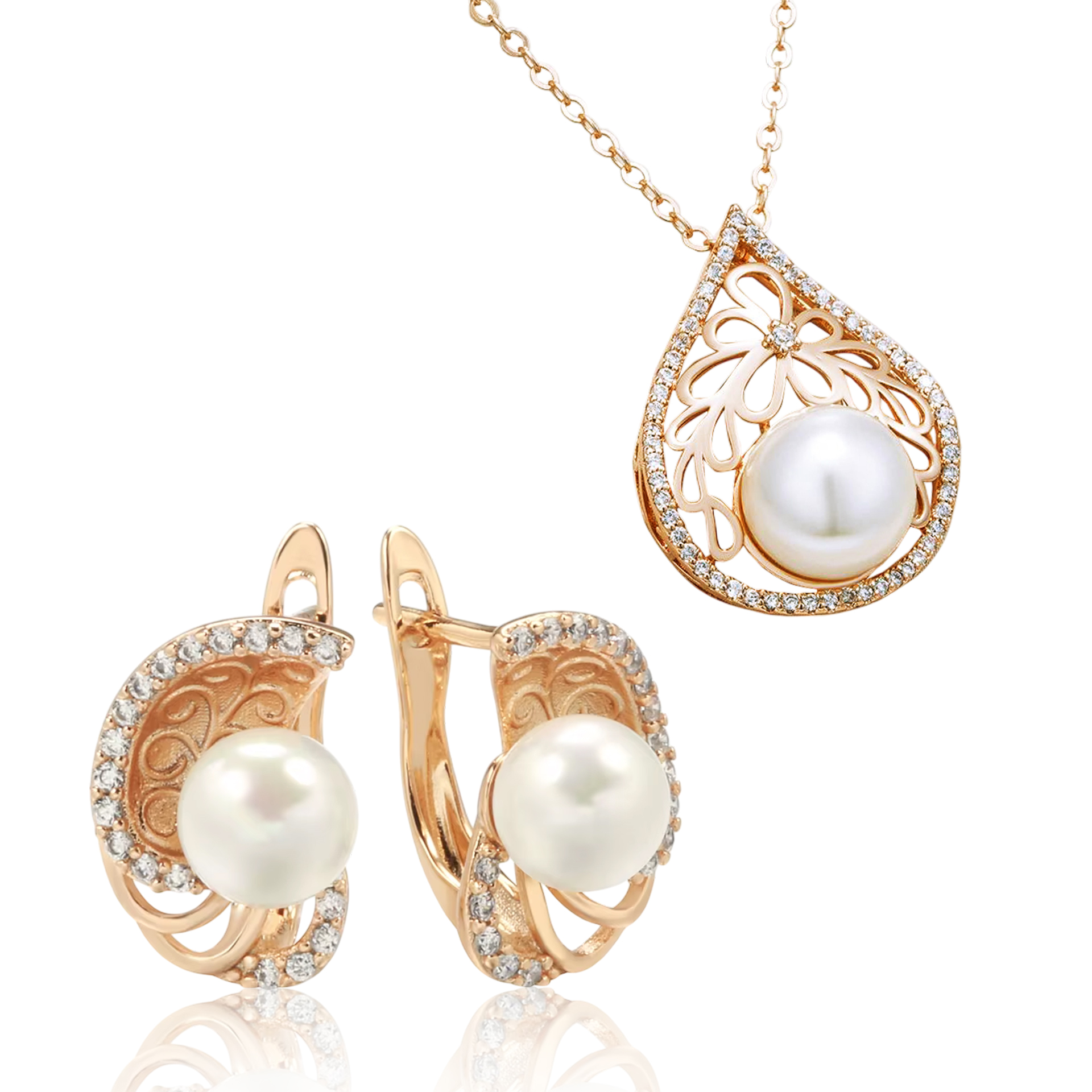 Schmuckset „Pearls": Ohrringe und Anhänger