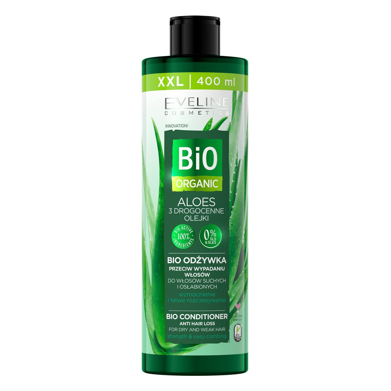 Bioaktives Shampoo "Aloe", gegen Haarausfall und Haar, mit Argan -, Mandel-und Kokosnuss-öl, 400 ml (Eveline)