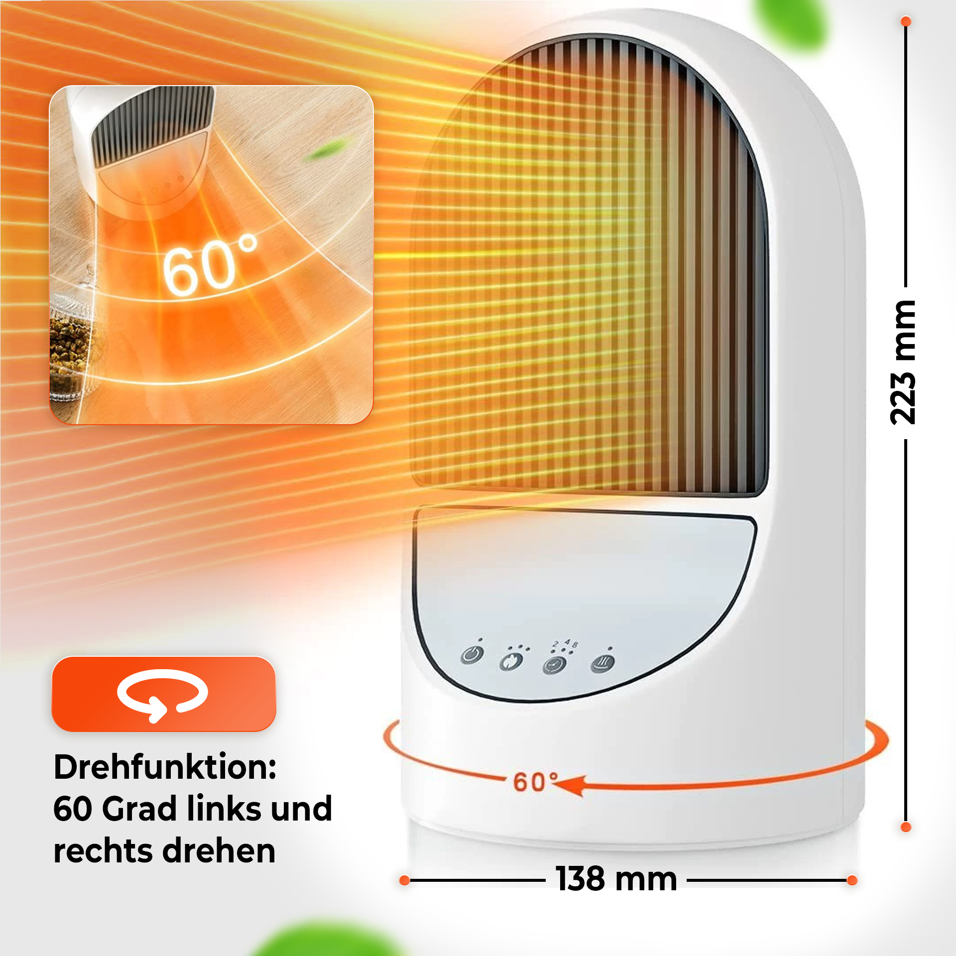 Talmage 1200 W tragbare elektrische Heizung