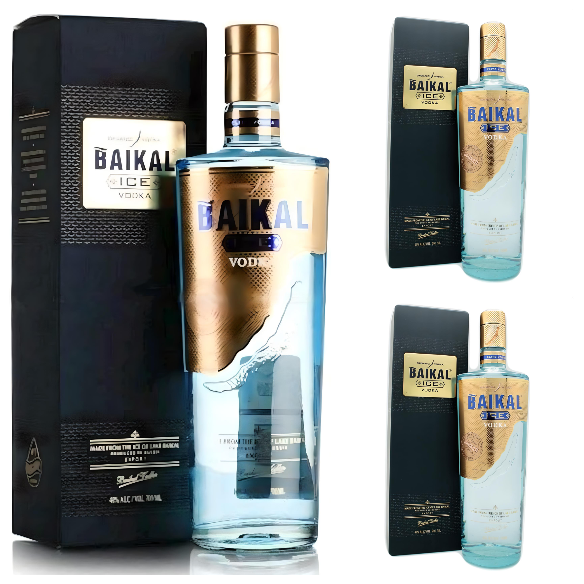 SET: 3 x Wodka „Baikal ICE“ im Geschenkkarton 0,7 Liter, 40%