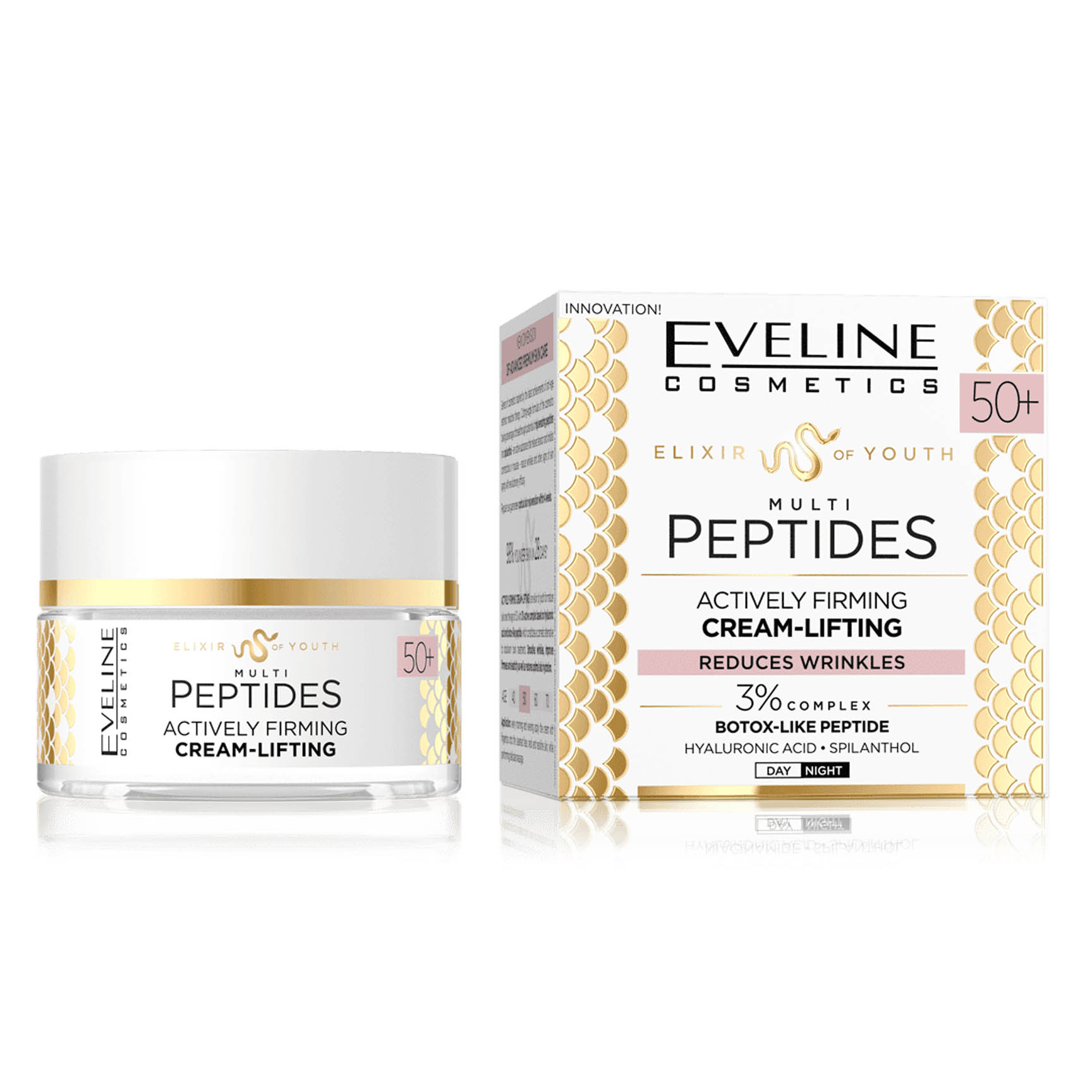 "Multi Peptide" крем-лифтинг против морщин, с ботокс-лайк пептидами, 50+, 50 мл (Eveline)