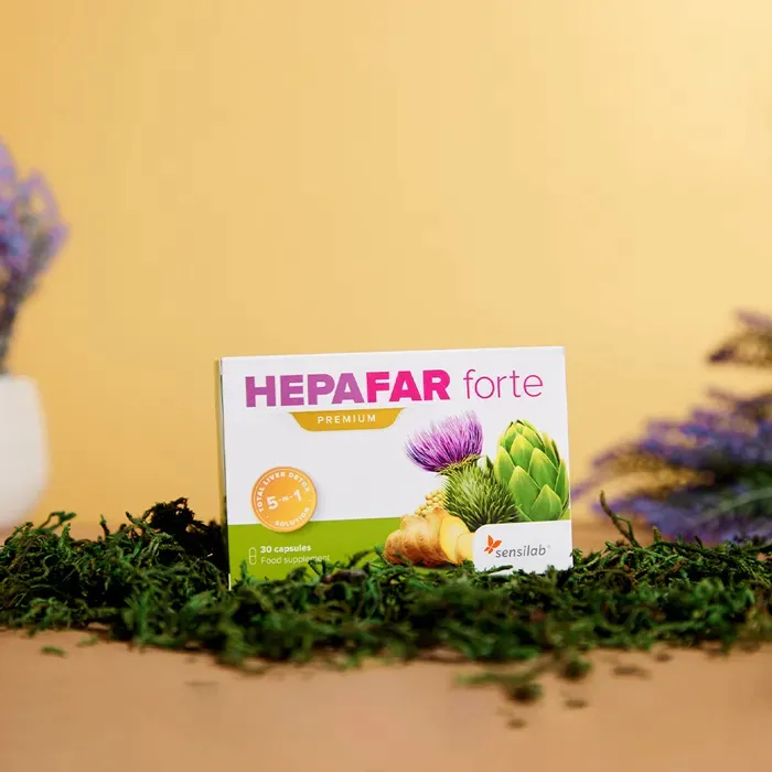 Entgiftung der Leber mit Mariendistel-Extrakt Hepafar Forte Premium (Nahrungsergänzungsmittel)