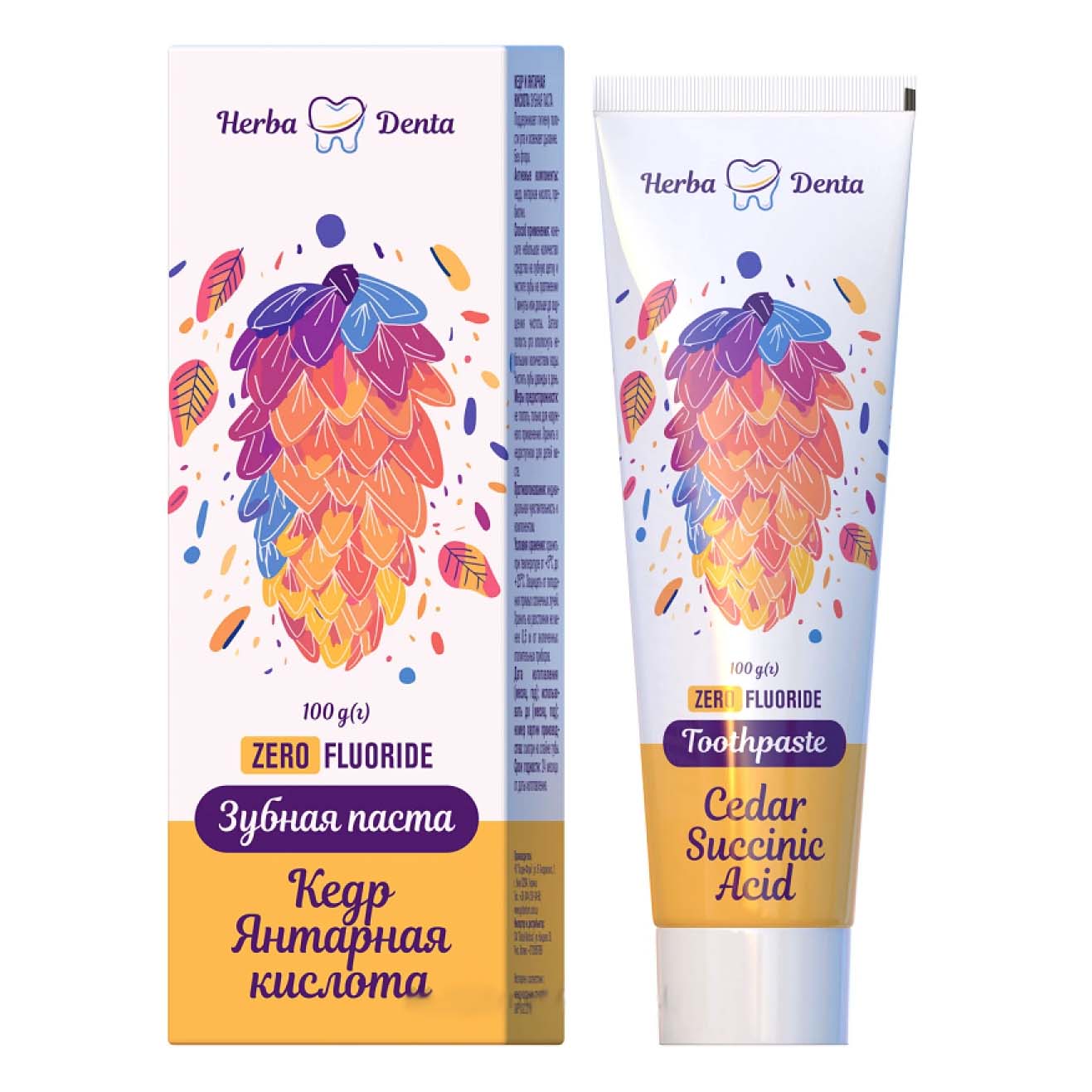 Зубная паста "Herba Denta", кедр и янтарная кислота, 100 мл