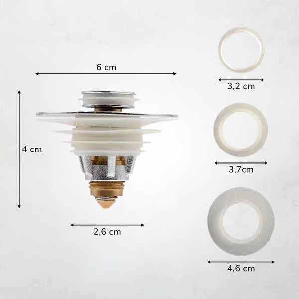 Drain Magic 2-в-1 Универсальная пробка для раковины с сетчатым фильтром 1+1