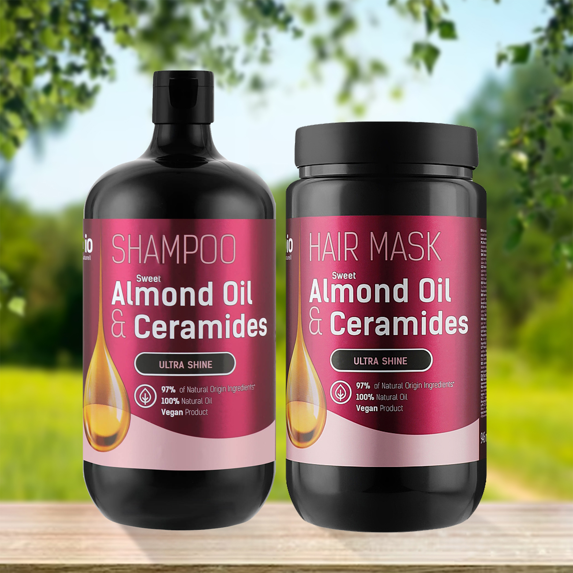 Spar-Set: Bio Naturell - Shampoo & Haarmaske "Almond Oil & Ceramides", 946 ml