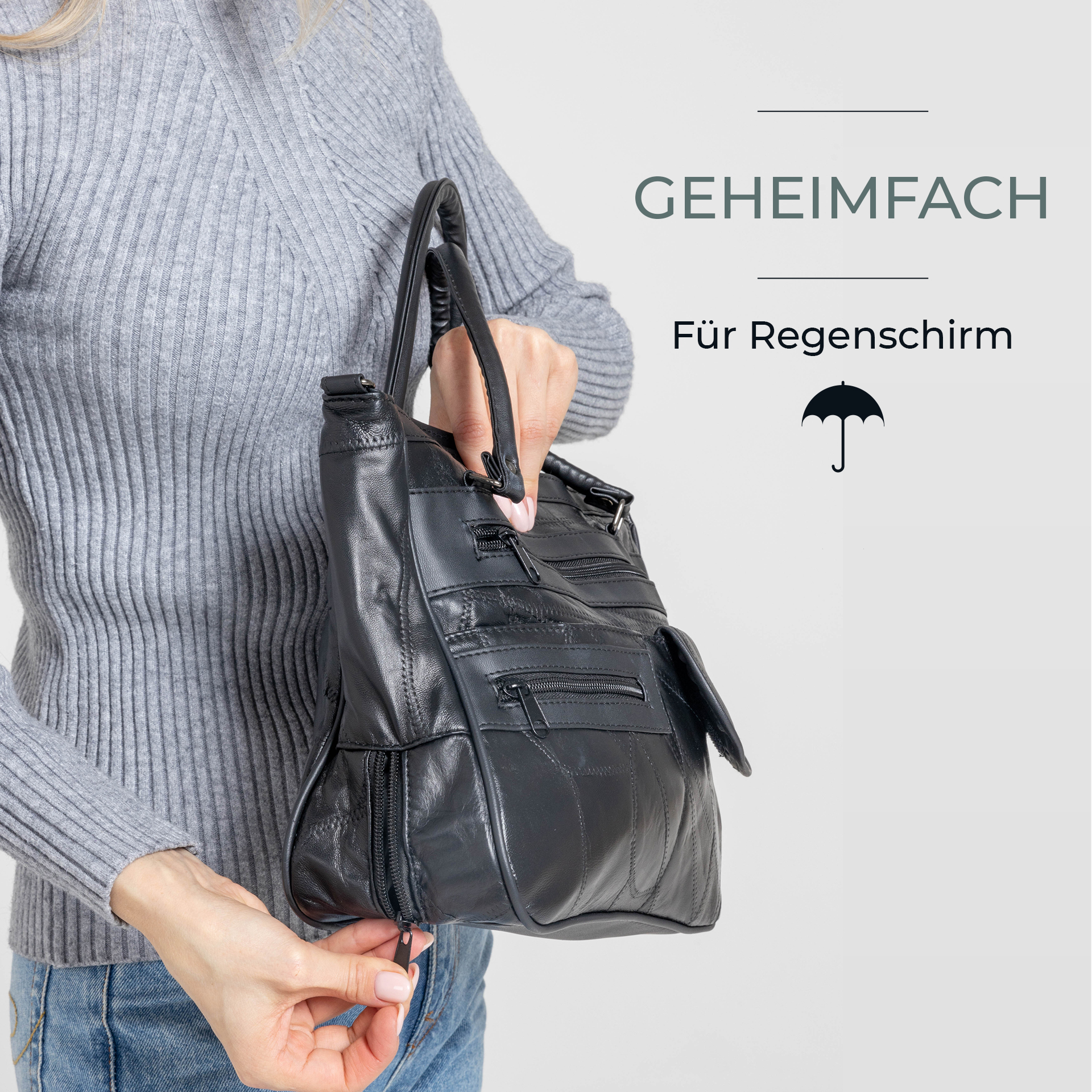 Ledertasche "Chocolate", Schwarz