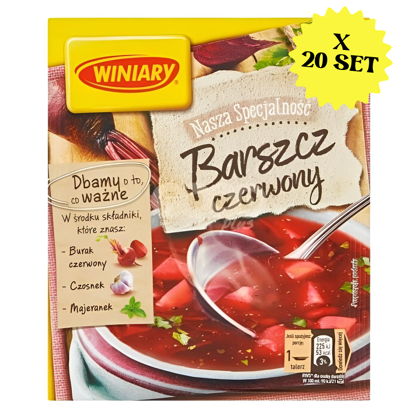 СЕТ: 20 x Концентрированный Борщ красный "Winiary", 49 г