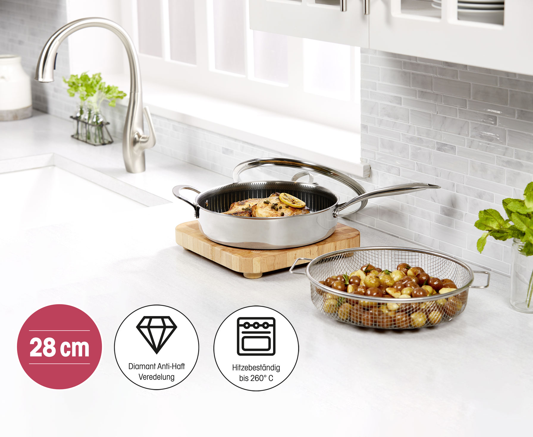 Набор антипригарных сковородок Livington Titan Pan 24см + 28см