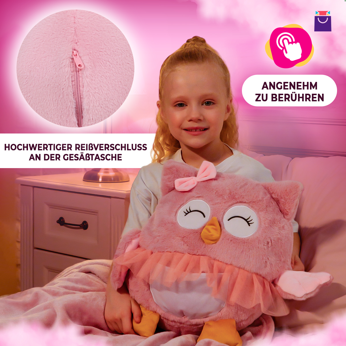 Eulenspielzeug 3 in 1 mit Karo - Ballerina