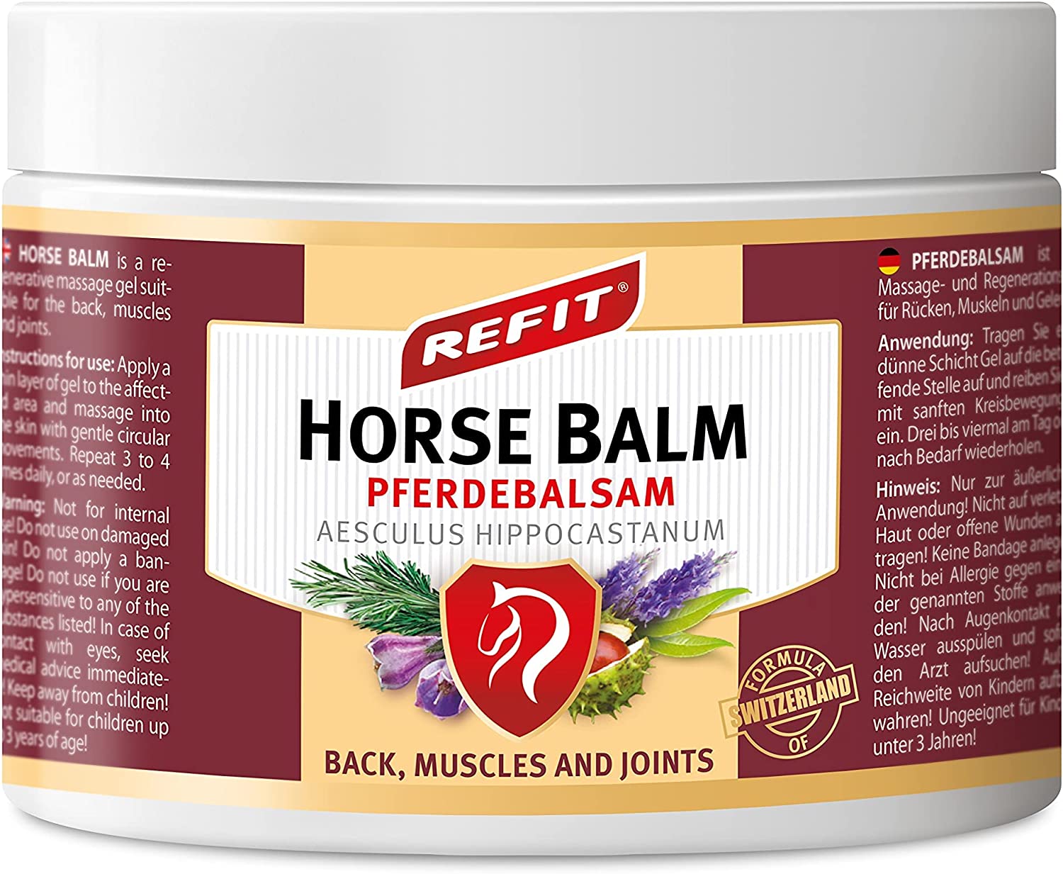 REFIT Horse Balm 500 ml Extra Strong Pain Gel Instant Effect