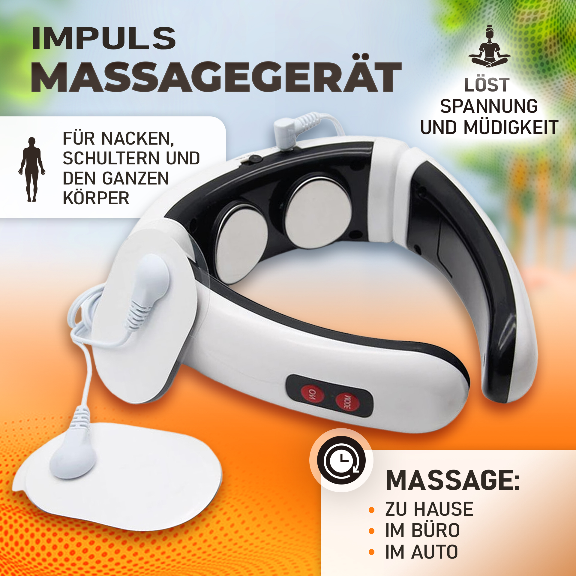 Импульсный беспроводной массажер для шеи, плеч и всего тела Neck Massager