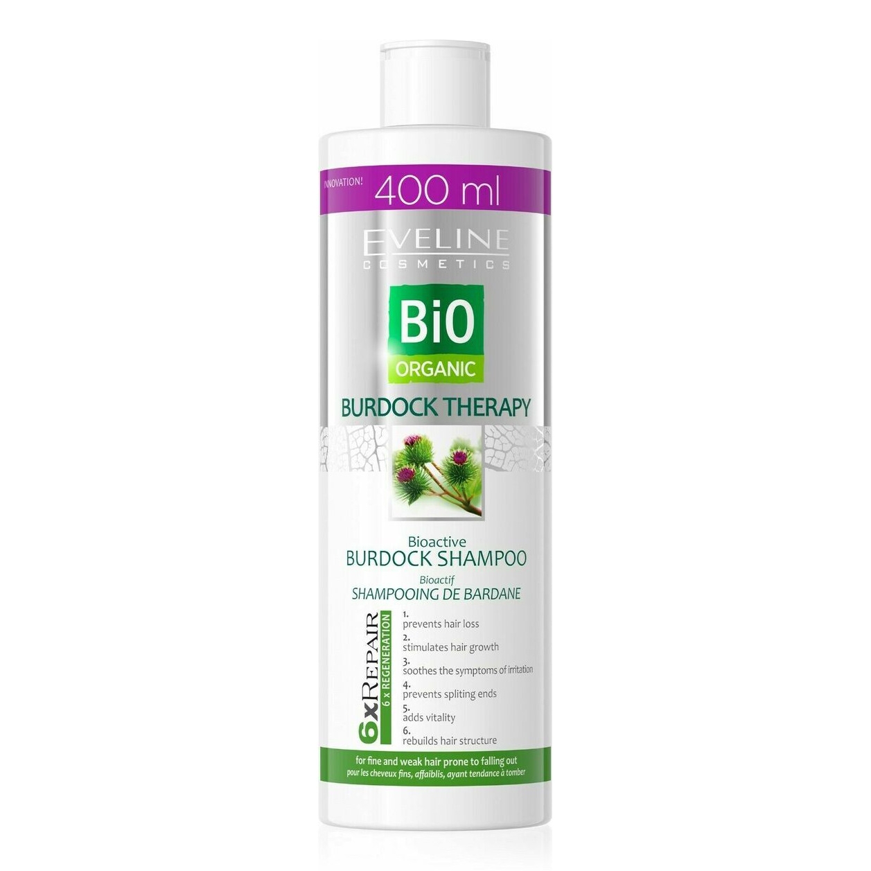 Bioaktives Klettenshampoo "Burdok Therapy", 400 ml (Eveline)