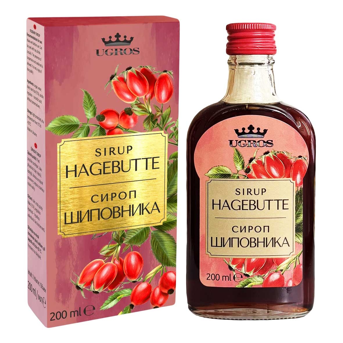 Satz von Sirupen "Ugros" – Hagebutte, Sanddorn & Moosbeere