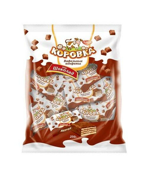 SET: 4 x Waffelbonbons „Korovka“ mit Schokoladengeschmack, 250 g