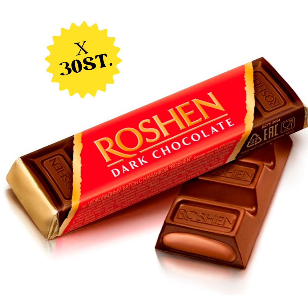 SET: 30 x Schokoriegel Roshen mit Fondant-Schokoladenfüllung, 43 g