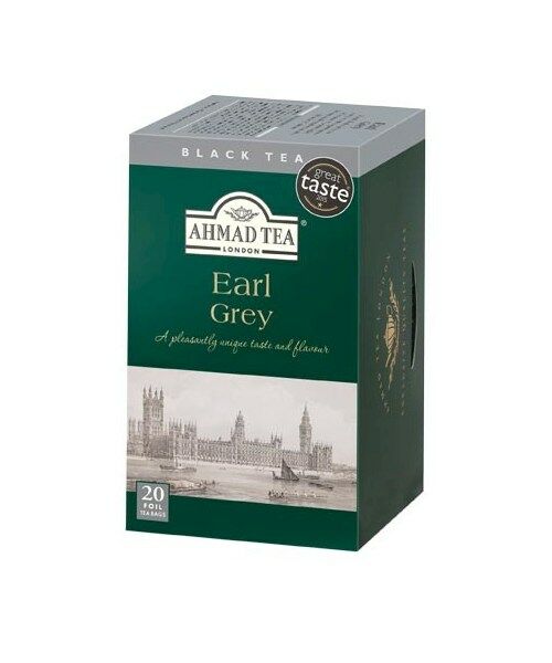 Чай Earl Grey «Ahmad Tea», чёрный, 20 пакетиков × 2 г (в алюминиевых пакетах)