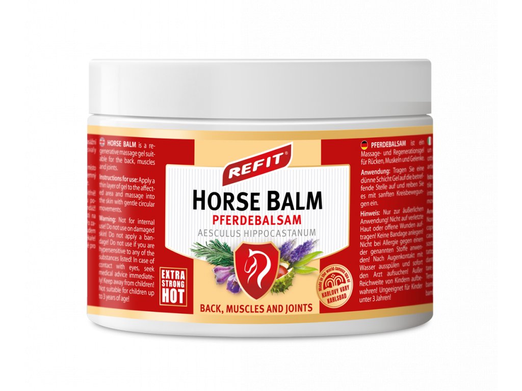 Sofortiges schmerzlinderndes Gel "Horse Balm" EXTRA HOT, 500 ml