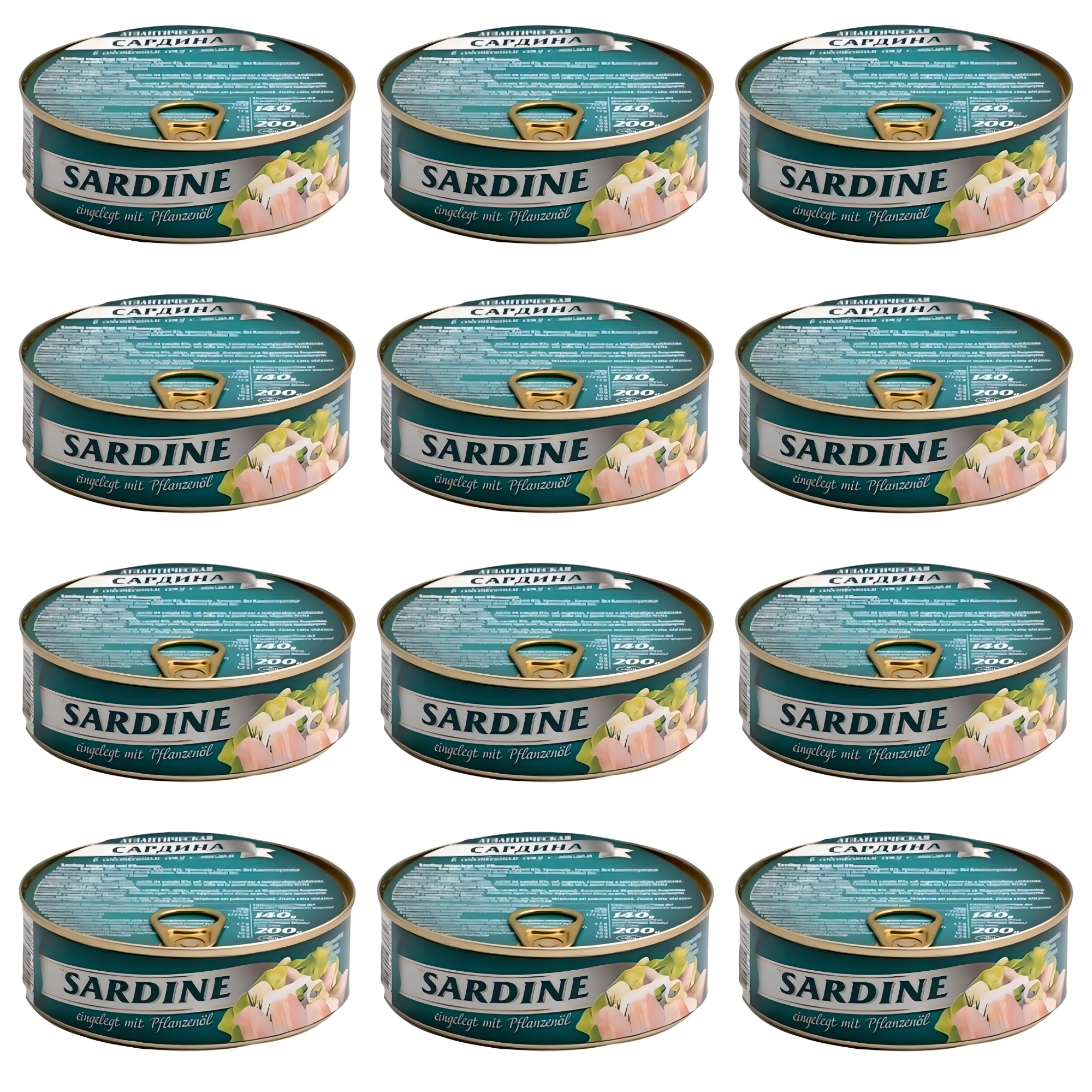 SET: 12 x Atlantische Sardine in Öl, 240g