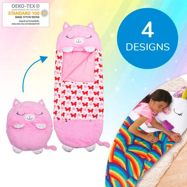 Happy Nappers Kinderschlafsack, Katze Pink, M (bis 120 cm)