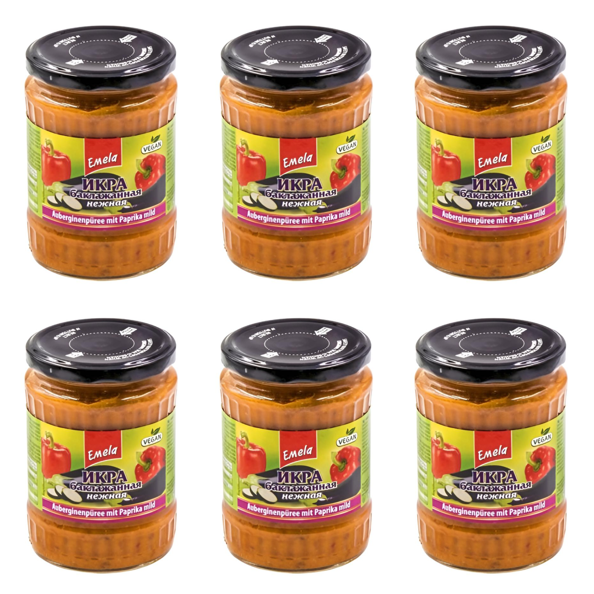 СЕТ: 6 x Икра баклажанная нежная "Емеля", 540 г