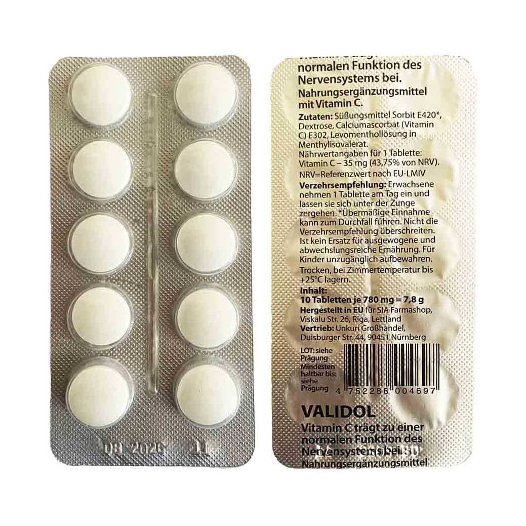 "Validol", 10 Tabl. EU