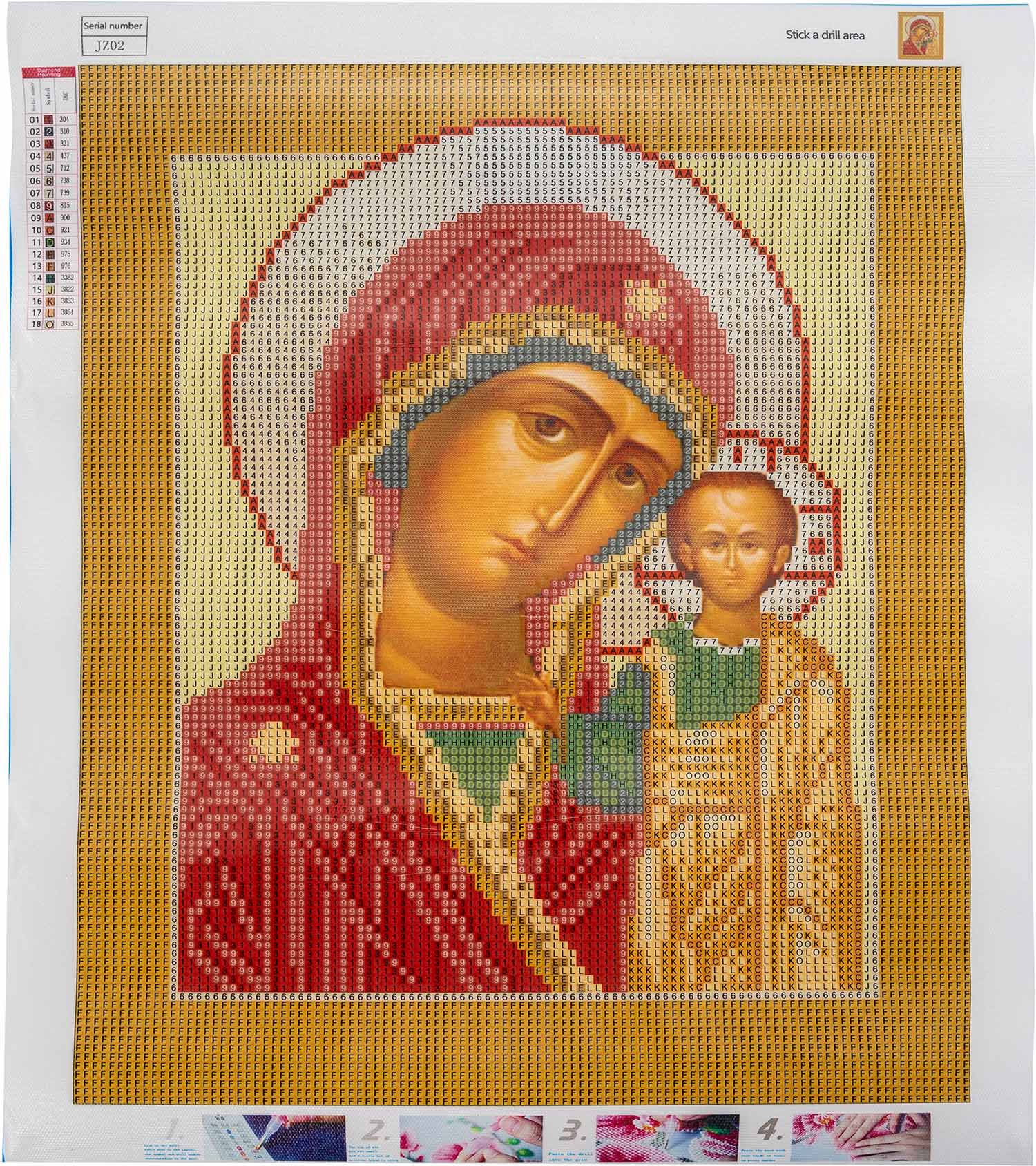 Diamant Mosaik Ikone Gottesmutter von Kasan