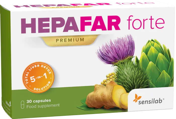 Детоксикация печени с помощью экстракта молочного чертополоха HEPAFAR Forte Premium (БАД)