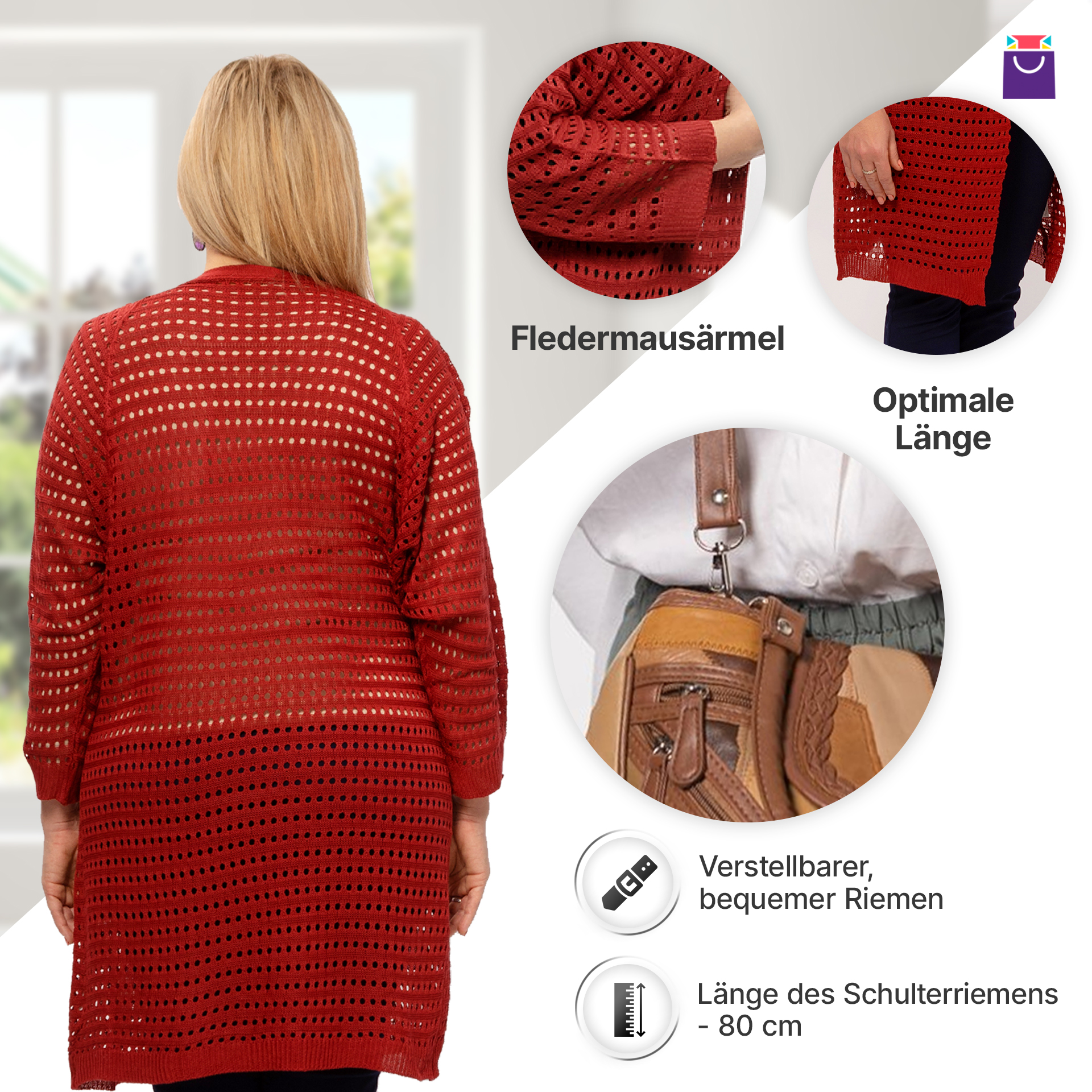 SET Cardigan + Tasche "Römische Ferien" PLUS