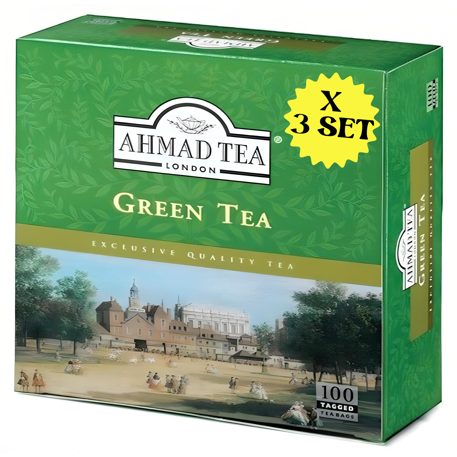 SET: 3 x Grüner Tee „Ahmad Tea“, 100er-Pack x 2 g