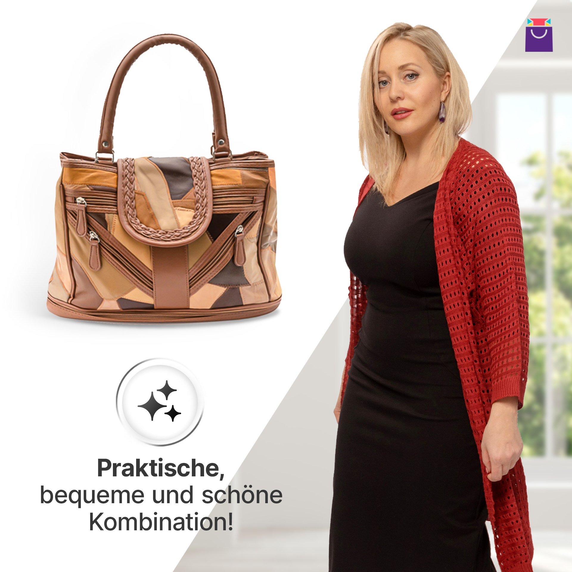 SET Cardigan + Tasche "Römische Ferien" PLUS